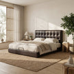Leo Contemporary Eco-Leather Platform Bed