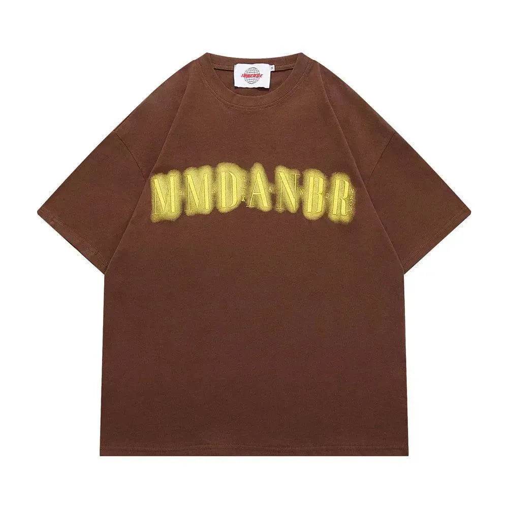 Letter Embroidered Cotton Casual Short Sleeve