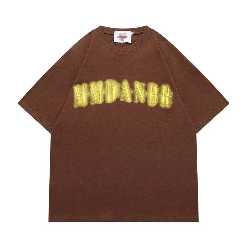 Letter Embroidered Cotton Casual Short Sleeve