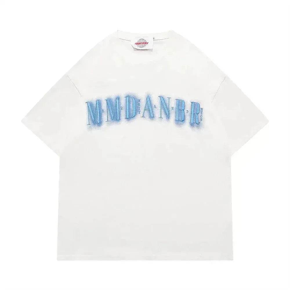 Letter Embroidered Cotton Casual Short Sleeve