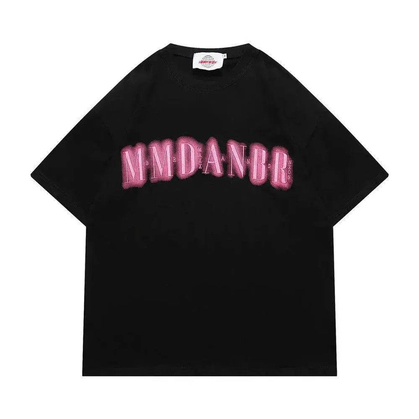 Letter Embroidered Cotton Casual Short Sleeve