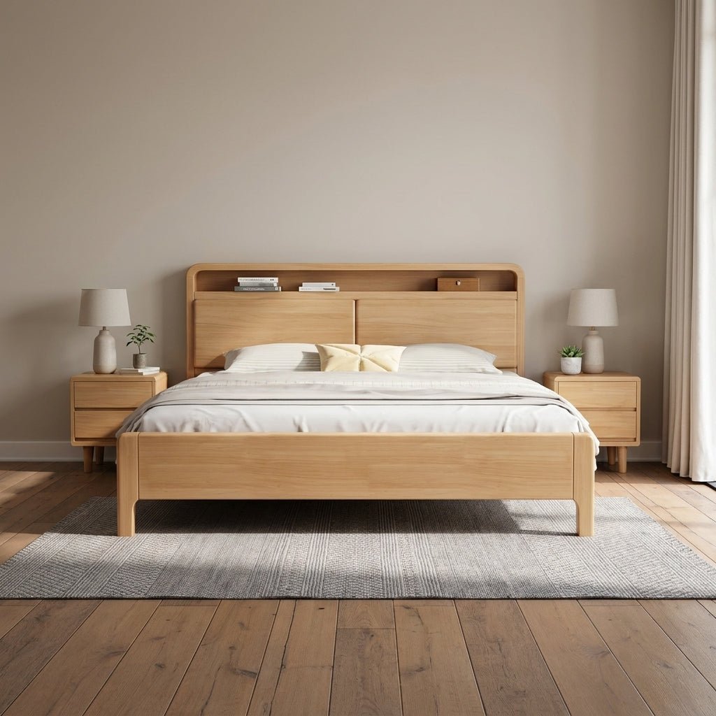 Liam Natural Wood Crafted Bed