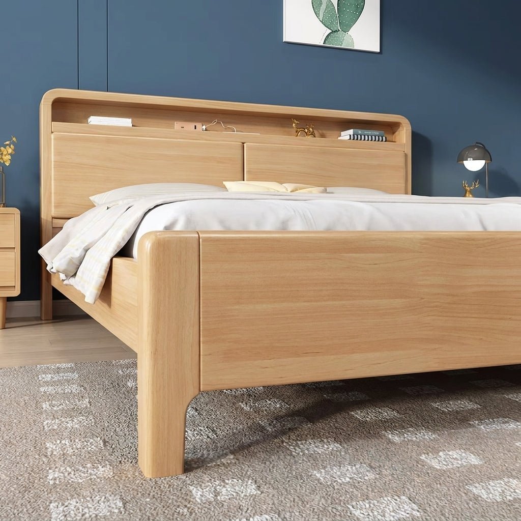 Liam Natural Wood Crafted Bed