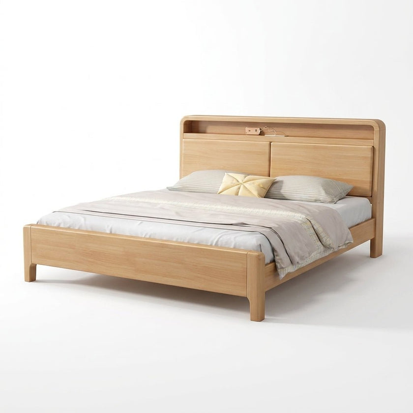 Liam Natural Wood Crafted Bed