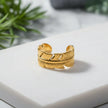 Wide Leaf Ring - Gold Plate
