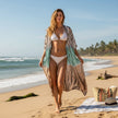 Tie Dye Lapis Ombre Kimono - Mint & Brown