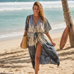 Tie Dye Lapis Ombre Kimono - Grey & Cream