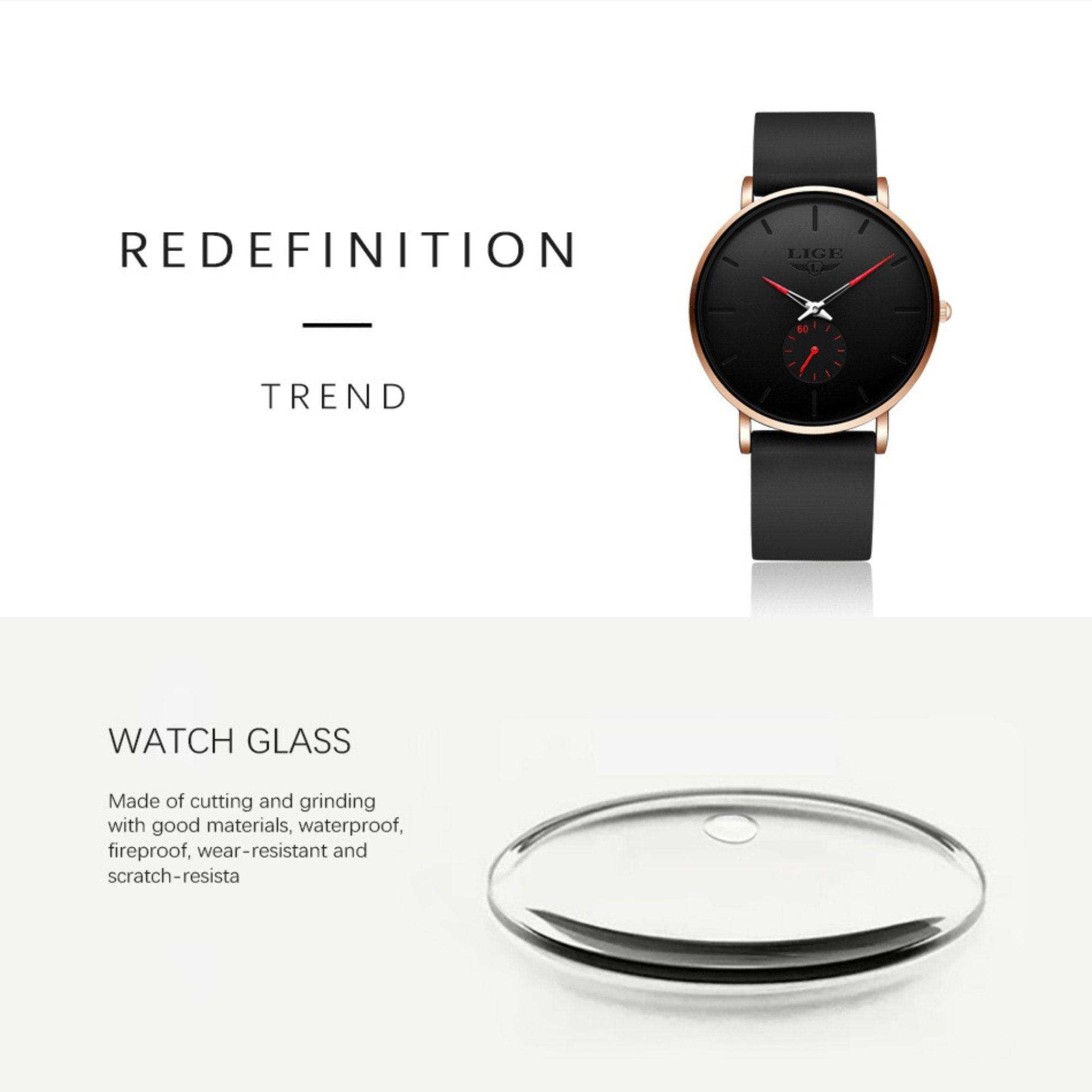 LIGE Men's Classic Quartz Watch | Ultra-thin | Waterproof 3ATM and scratch resistance surface | TUTT Exclusive