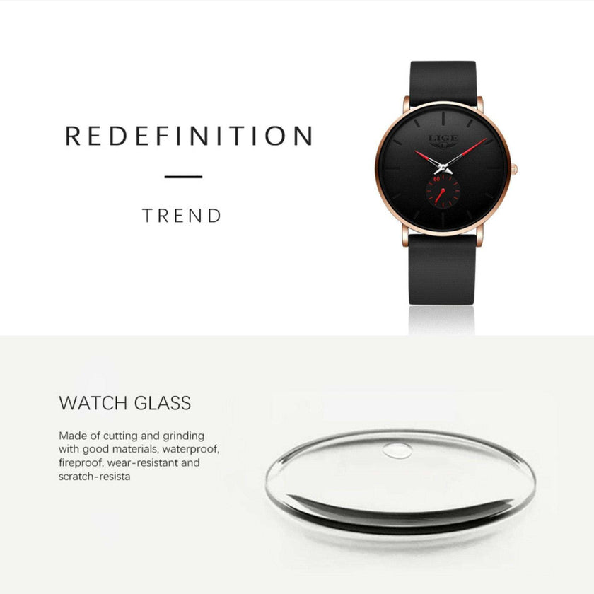 LIGE Men's Classic Quartz Watch | Ultra-thin | Waterproof 3ATM and scratch resistance surface | TUTT Exclusive