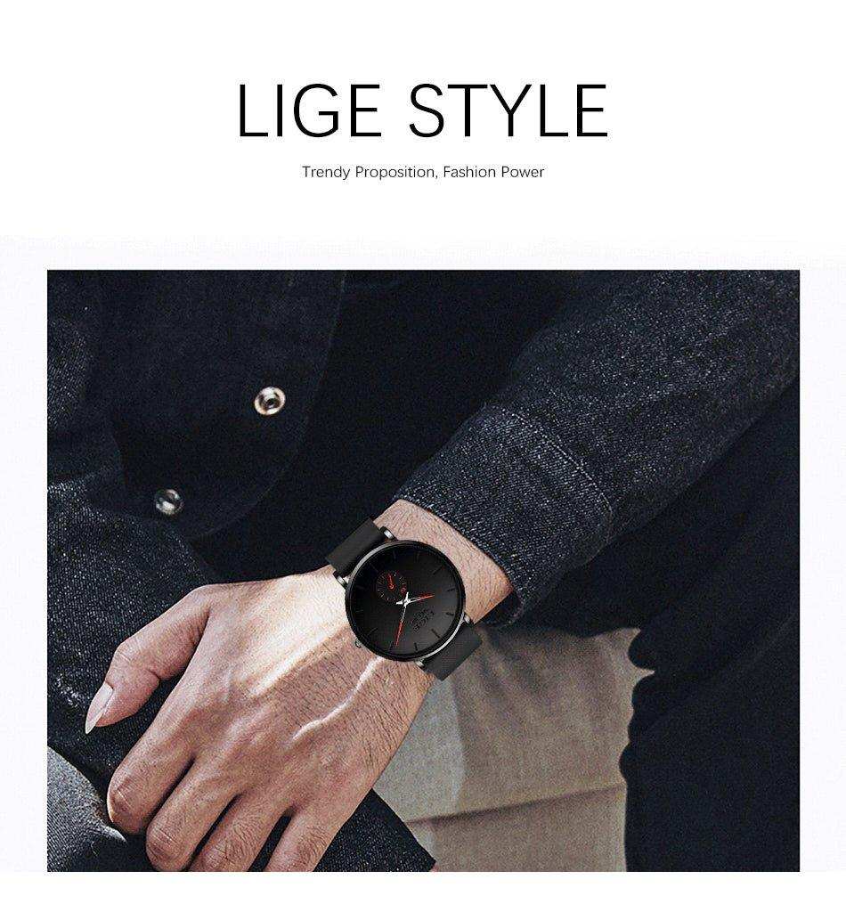LIGE Men's Classic Quartz Watch | Ultra-thin | Waterproof 3ATM and scratch resistance surface | TUTT Exclusive