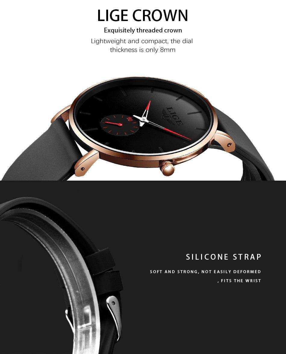 LIGE Men's Classic Quartz Watch | Ultra-thin | Waterproof 3ATM and scratch resistance surface | TUTT Exclusive