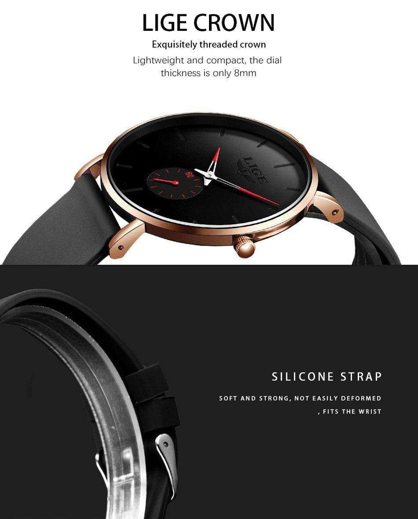 LIGE Men's Classic Quartz Watch | Ultra-thin | Waterproof 3ATM and scratch resistance surface | TUTT Exclusive