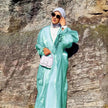 Lily Satin Cardigan Lace-up Bow Robe Abaya Dress for Arab Dubai Turkey Middle East Women