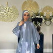 Lily Satin Cardigan Lace-up Bow Robe Abaya Dress for Arab Dubai Turkey Middle East Women