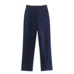 Linen Double Breasted Blazer Vest Straight-leg 3pcs Office Business Formal Pants Suit women
