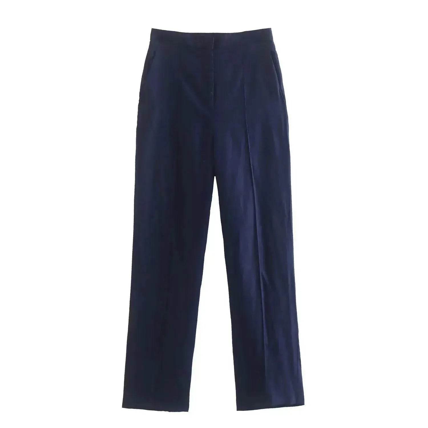 Linen Double Breasted Blazer Vest Straight-leg 3pcs Office Business Formal Pants Suit women
