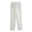 Linen Double Breasted Blazer Vest Straight-leg 3pcs Office Business Formal Pants Suit women