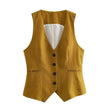Linen Double Breasted Blazer Vest Straight-leg 3pcs Office Business Formal Pants Suit women
