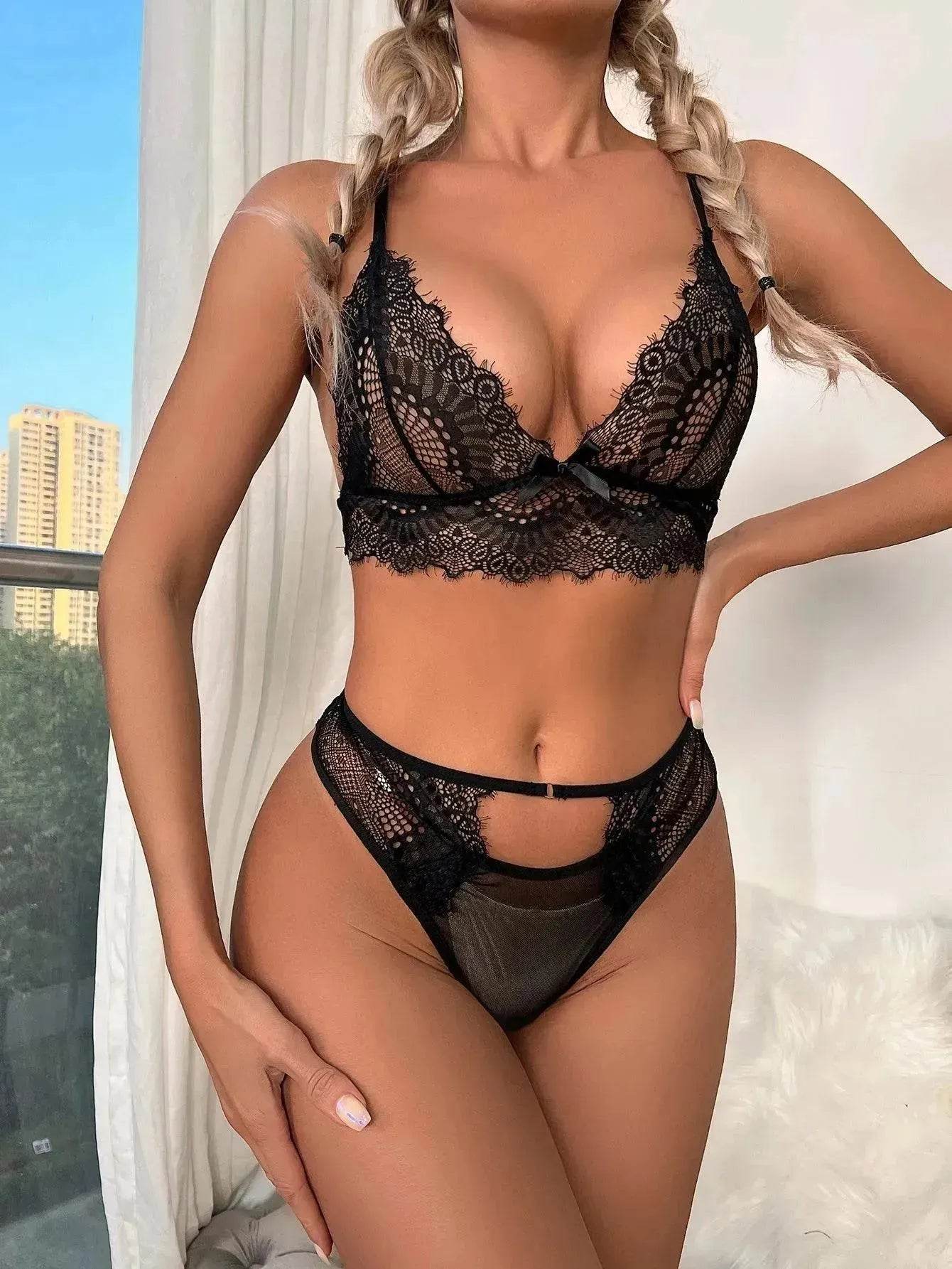 Lingerie Set Charming Lingerie Summer Underwear Black Underwear