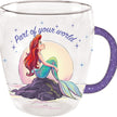 Little Mermaid - Part of Your World 14oz Glass Mug with Glitter Handle