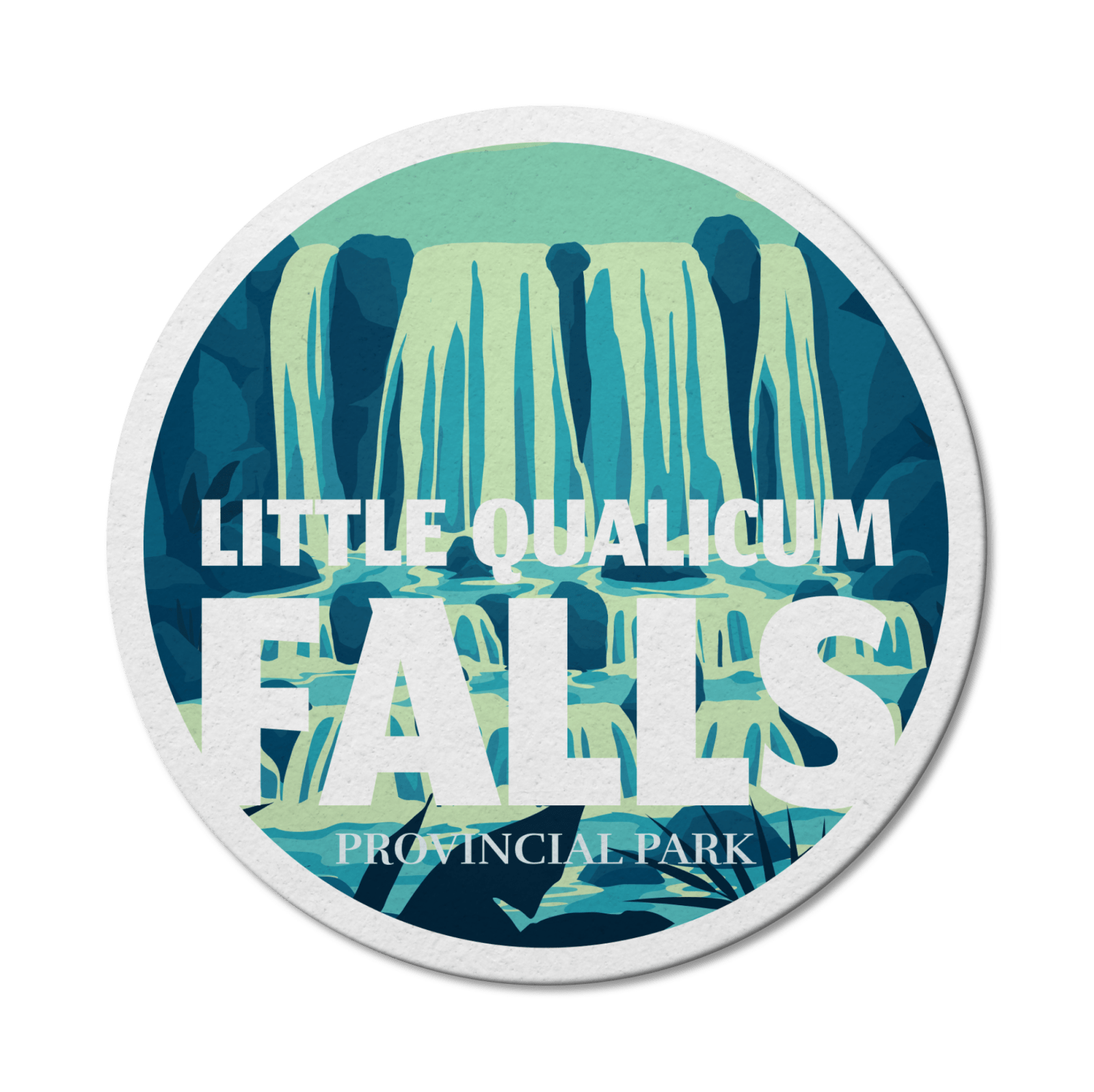 Little Qualicum Falls British Columbia Provincial Park Waterproof Vinyl Sticker, Canada Parks