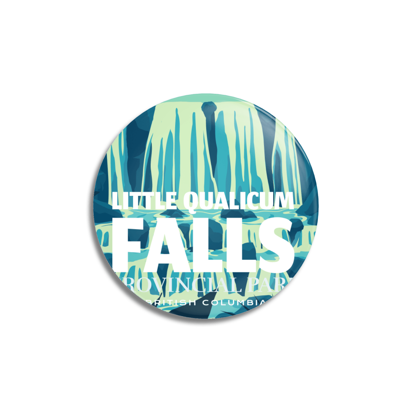 Little Qualicum Falls Provincial Park of British Columbia Pinback Button, Canada Parks