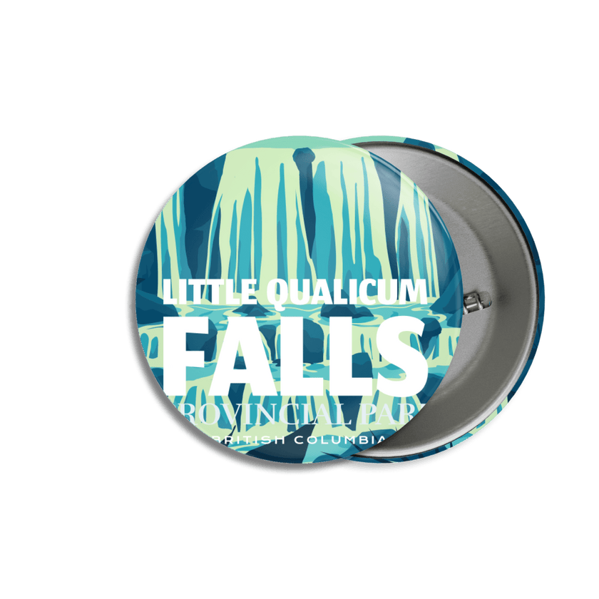 Little Qualicum Falls Provincial Park of British Columbia Pinback Button, Canada Parks