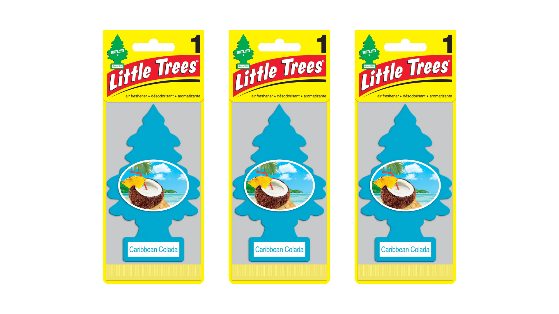 Little Trees Car Air Freshener Caribbean Colada (Pack of 3)