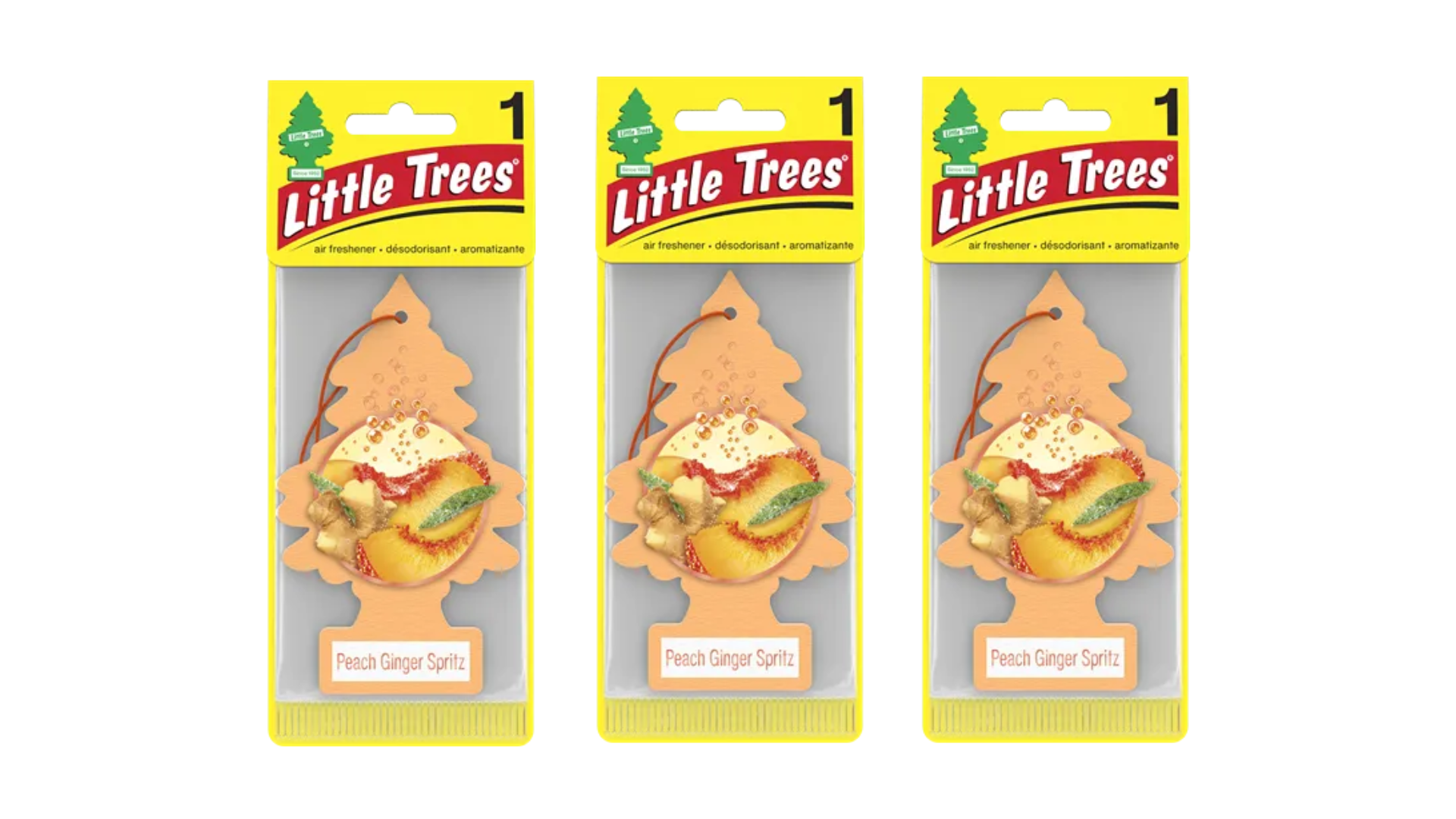 Little Trees Car Air Freshener Peach Ginger Spritz (Pack of 3)