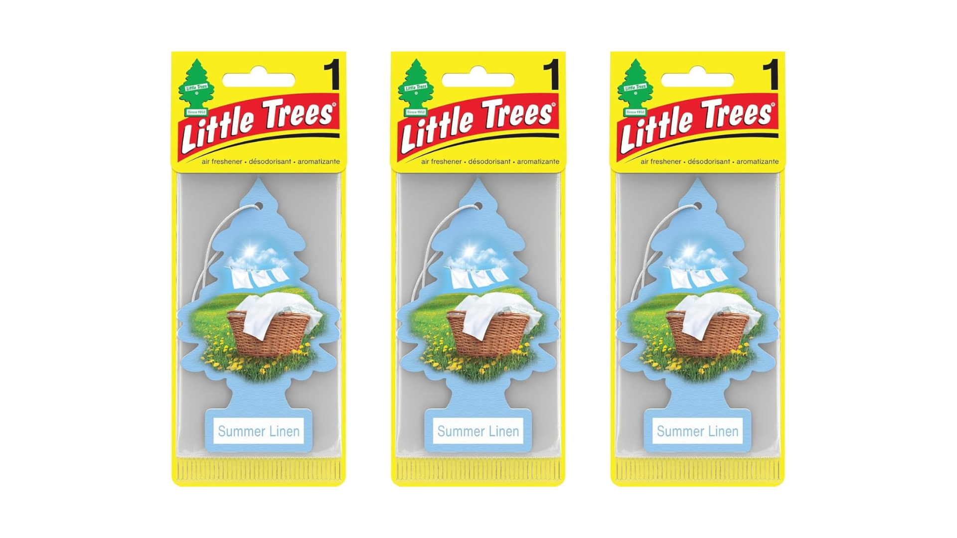 Little Trees Car Air Freshener Summer Linen (Bundle of 3)