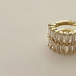 Liya Rectangle Stones Huggies- Gold