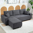 Ronny Reversible Sectional with Changeable Chaise-Cream White