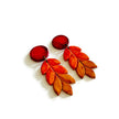 Long Autumnal Statement Earrings in Ombre Color Scheme