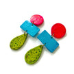Long Colorful Clip On Statement Earring- “Zelda”