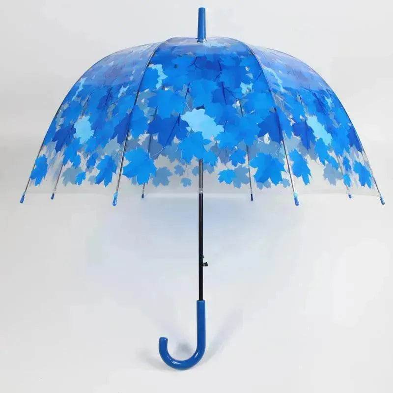 Long Handle Transparent Umbrella Painted Umbrella Maple Leaf Umbrella