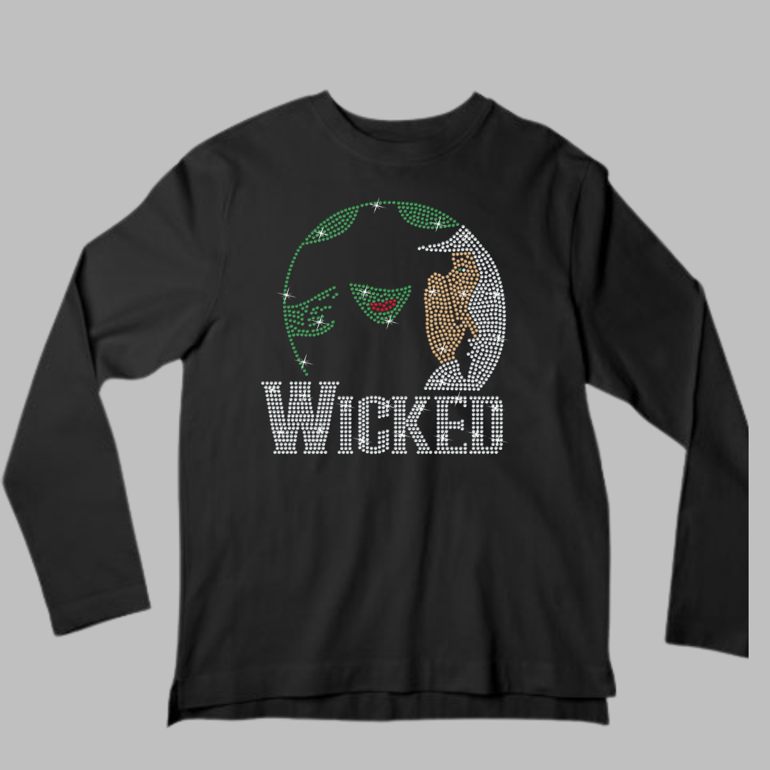 Wicked Rhinestone Shirt – Broadway Musical Sparkle Bling Tee | Blingdazzel