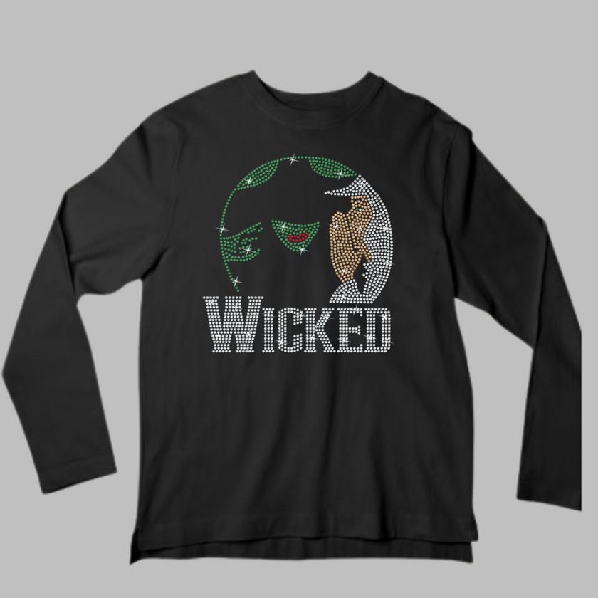 Wicked Rhinestone Shirt – Broadway Musical Sparkle Bling Tee | Blingdazzel