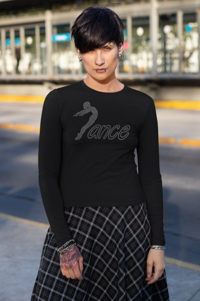 Ballet Dancer Rhinestone T-Shirt – Elegant Ballerina Bling Tee | Blingdazzel