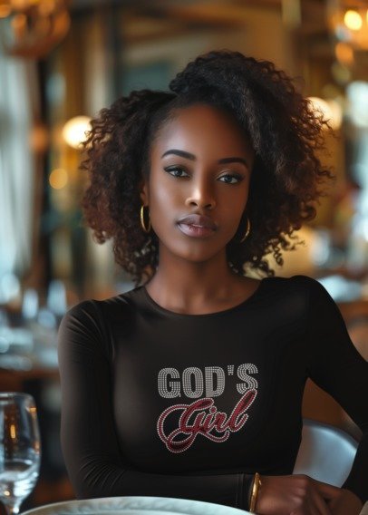 God's Girl Rhinestone Shirt – Christian Sparkle Bling Apparel for Women | Bling Dazzel