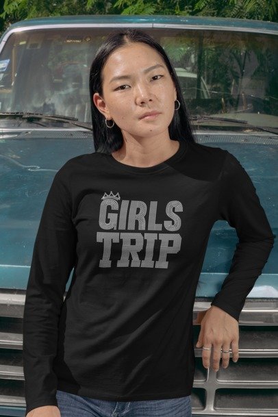 Girls Trip Rhinestone Shirt – Sparkle Vacation Bling Tee for Women | Bling Dazzel