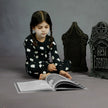 Ghosts Glow in the Dark Print on Black PJ Set | Petit Lem
