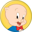 Looney Tunes - Porky Pig on Yellow Button