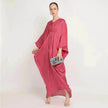 Loose Batwing Long Sleeve Abaya Dress for Arab Dubai Turkey Middle East Women