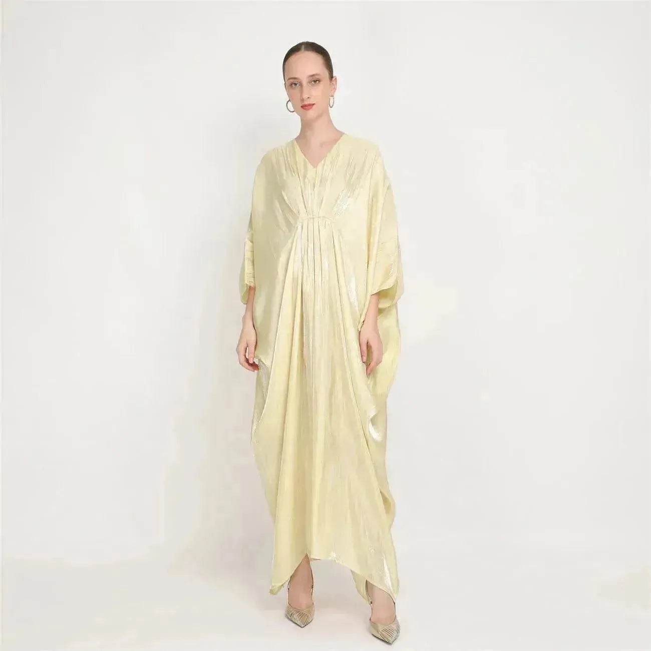 Loose Batwing Long Sleeve Abaya Dress for Arab Dubai Turkey Middle East Women