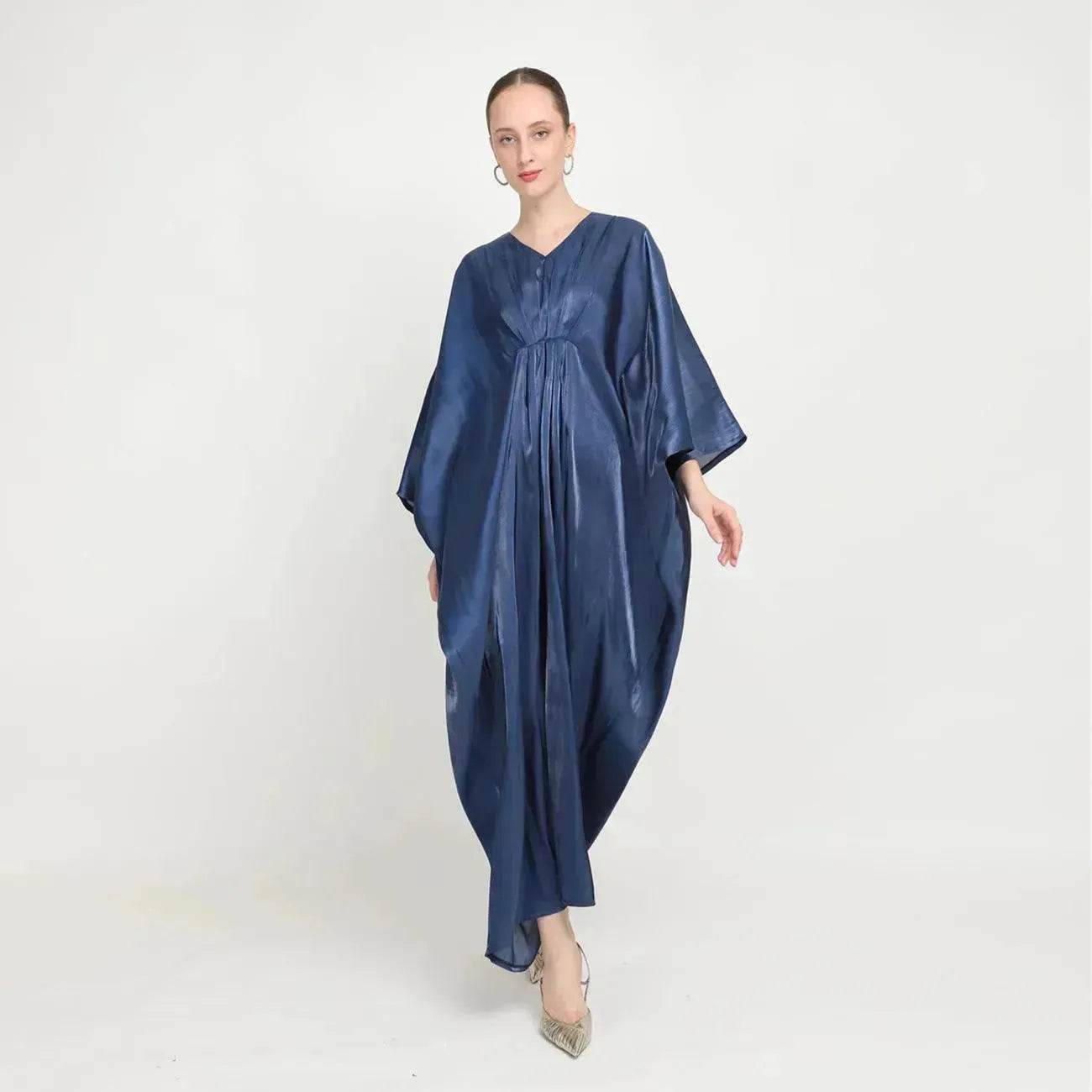 Loose Batwing Long Sleeve Abaya Dress for Arab Dubai Turkey Middle East Women