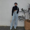 Loose Mopping Denim Overalls Trousers Women Denim Jumper Pant for Women