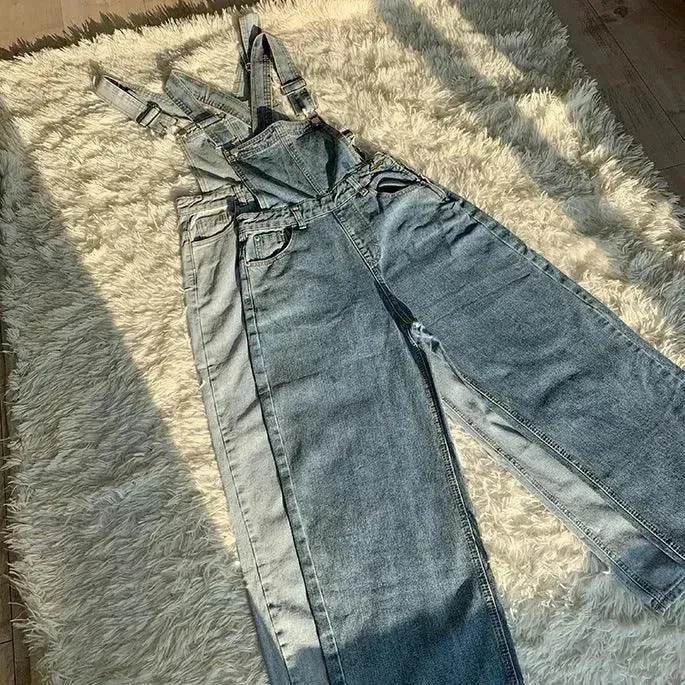 Loose Mopping Denim Overalls Trousers Women Denim Jumper Pant for Women