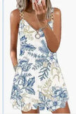 Loose Sleeveless Sling Summer Beach Printed Floral Mini Dress