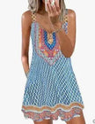 Loose Sleeveless Sling Summer Beach Printed Floral Mini Dress