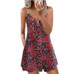 Loose Sleeveless Sling Summer Beach Printed Floral Mini Dress